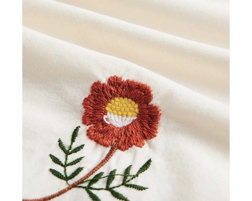 Portuguese Flannel Embroidery Flowers Shirt