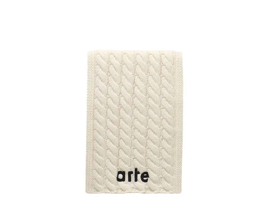 Arte Textured Logo Scarf "Cream"