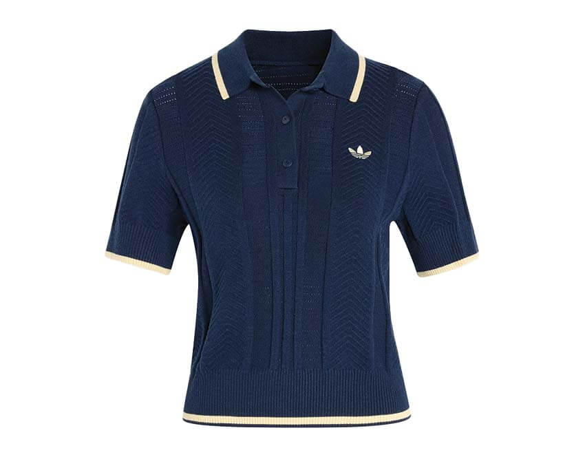 Adidas Cable Knit Cali Tee Polo "Night Indigo"