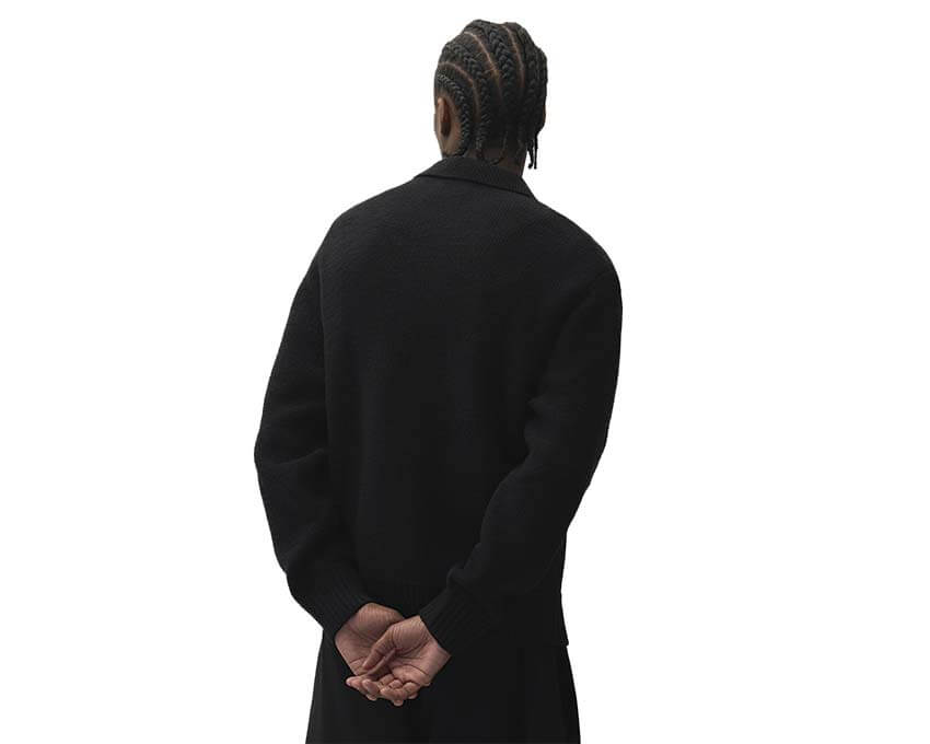 Arte Stencil Zip Cardigan "Black"