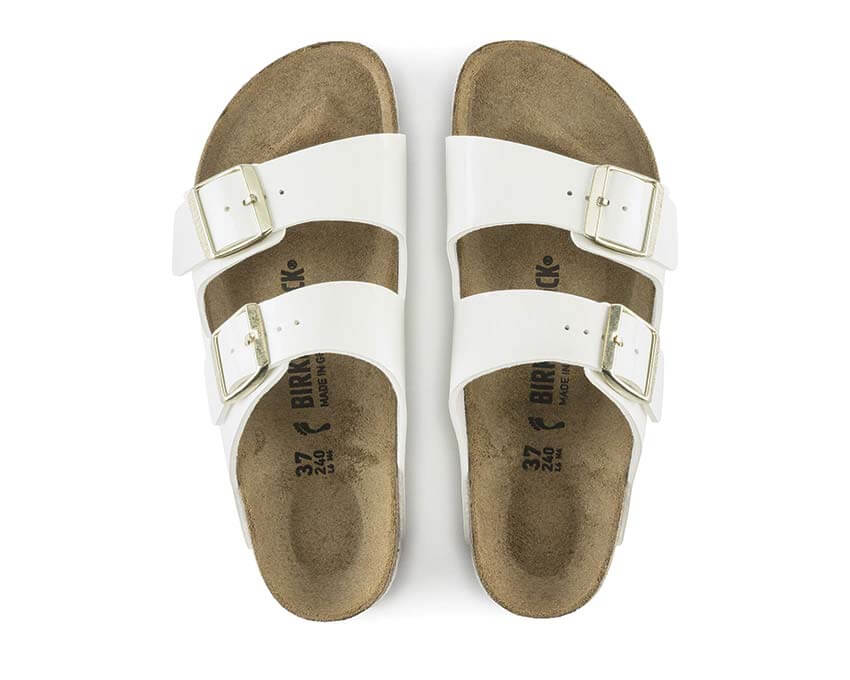 Birkenstock Arizona Birko-Flor "Patent White"