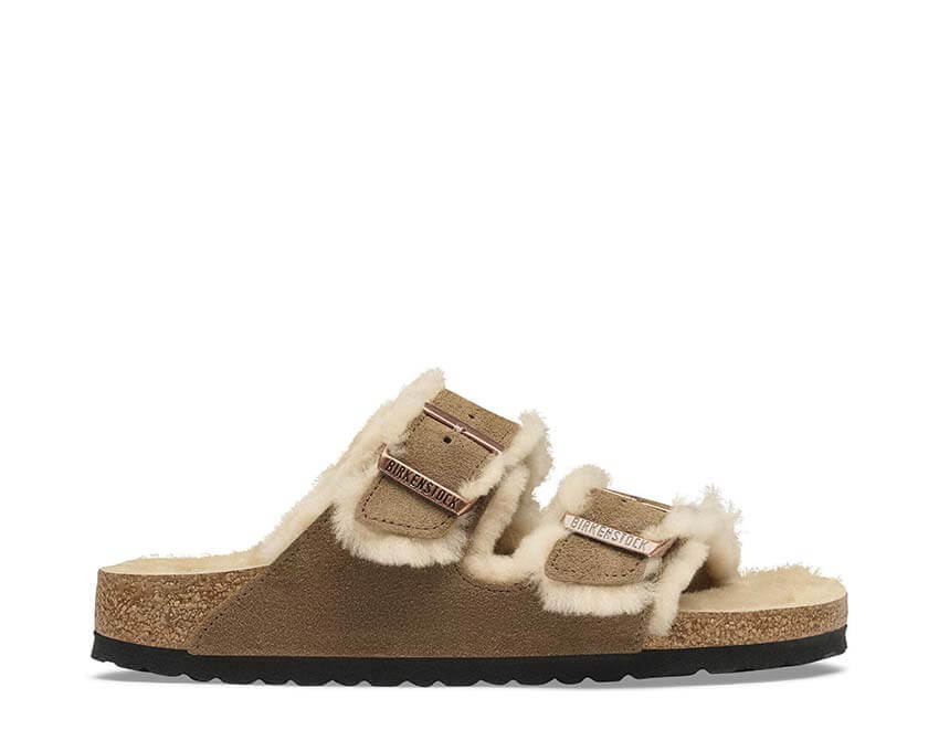 Birkenstock Arizona Shearling Suede Leather "Dark Tea"