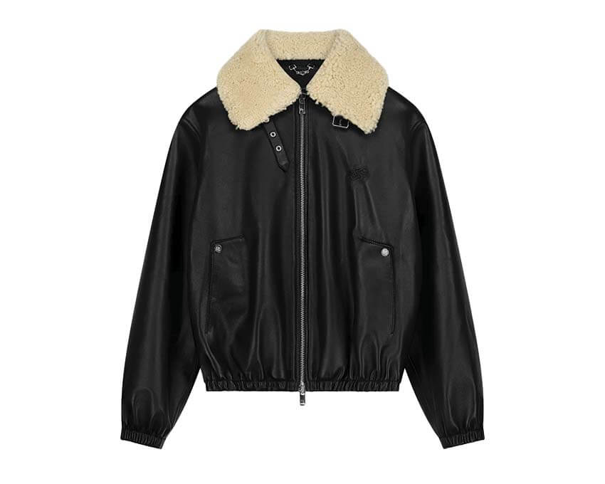Filling Pieces Biker Jacket Shearling "Black"