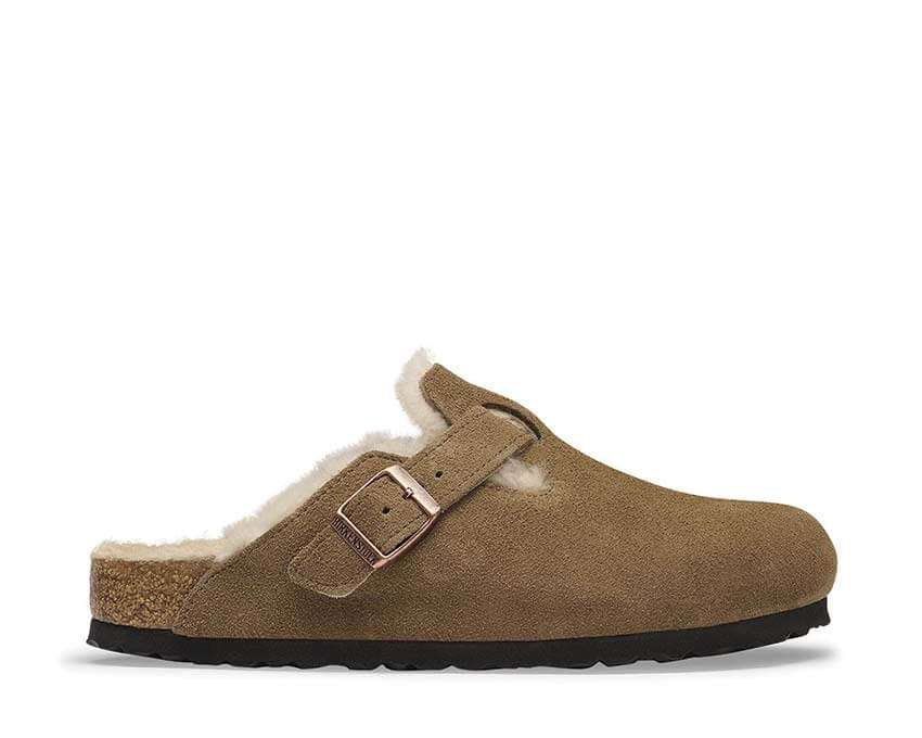 Birkenstock Boston Shearling Suede Leather "Dark Tea"