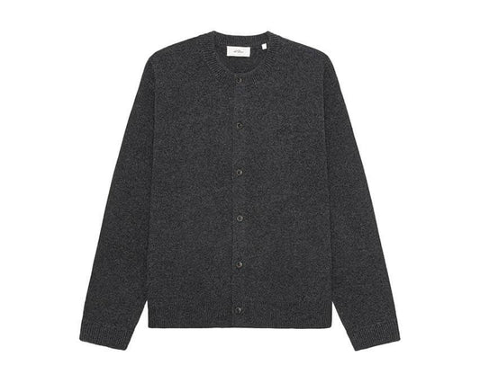 Les Deux Knitted Roundneck Cardigan "Charcoal Melange"